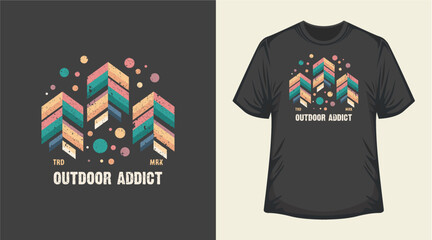 Outdoor Adventure T Shirt Design apparel for fishing hunting camping hiking colorfull print background
