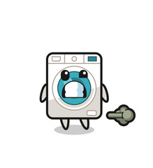 the illustration of the washing machine cartoon doing fart
