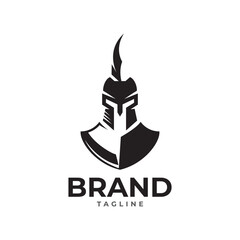 warrior sparta logo vector template. strong knight symbol.