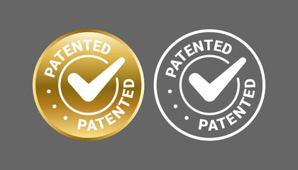 Patented vector round icon stamp badge