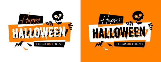 Happy Halloween vector illustrations for party invitations, postcards, posters or banners. EPS10. - 532404961