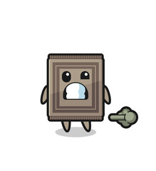 the illustration of the carpet cartoon doing fart