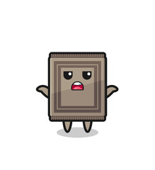 carpet mascot character saying I do not know