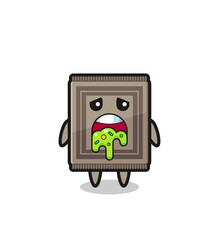 the cute carpet character with puke