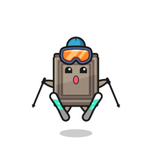carpet mascot character as a ski player