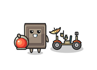 the cute carpet as astronaut with a lunar rover