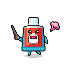 cute toothpaste grandpa is getting angry