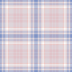 Plaid seamless pattern in pink. Check fabric texture. Vector textile print.