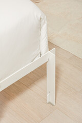 Bedroom decorations. Bedding style. Scandinavian style. Interior and Home decor. Simplicity. Apartment decor.