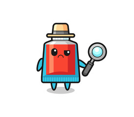 the mascot of cute toothpaste as a detective
