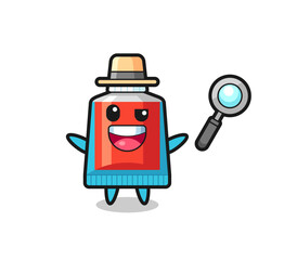illustration of the toothpaste mascot as a detective who manages to solve a case