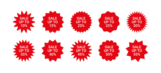 New starburst price stickers. Callout star shape. Discount tag labels. Product promo boxes, stamps. Circle splash badges. Set of star bursts isolated on white background. Vector illustration