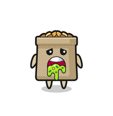 the cute wheat sack character with puke