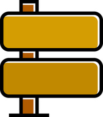 wooden street signpost and signage icon illustration