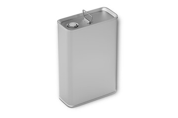 Blank Metal Tin Can with metal Cap and Handle For Branding and mock up. 3d rendering.