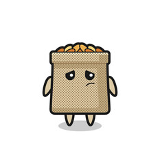 the lazy gesture of wheat sack cartoon character