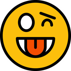 funny and cheeky face emoticon illustration