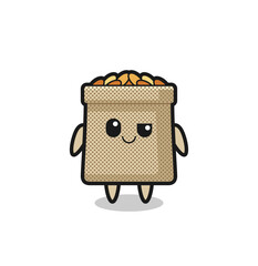 wheat sack cartoon with an arrogant expression