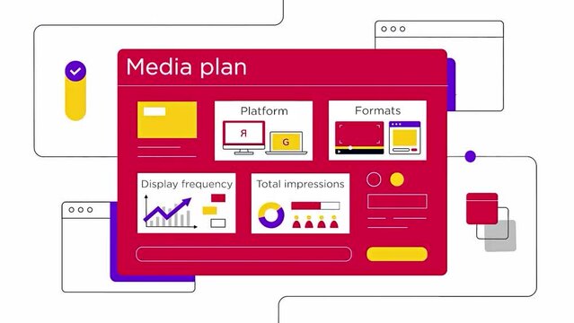 What does the media plan include? Advertising video promotion. 2D. Media plan. Information included in the media plan.Nameplates of what is included in the media plan.Marketing and promotion.