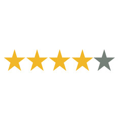 vector image four stars out of five. good level