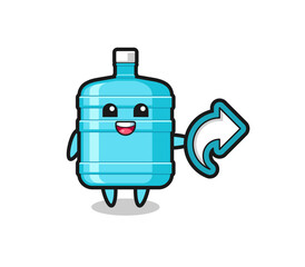 cute gallon water bottle hold social media share symbol