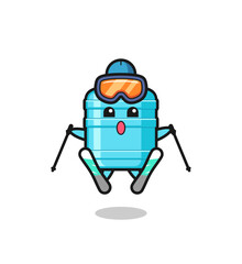 Fototapeta premium gallon water bottle mascot character as a ski player