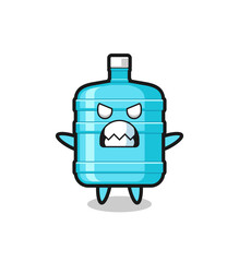 wrathful expression of the gallon water bottle mascot character