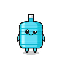 gallon water bottle cartoon with an arrogant expression