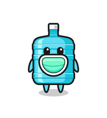 cute gallon water bottle cartoon wearing a mask