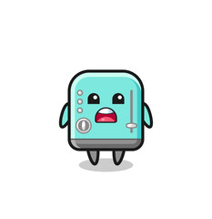 toaster illustration with apologizing expression, saying I am sorry