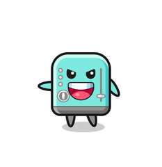 toaster cartoon with very excited pose