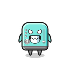 evil expression of the toaster cute mascot character