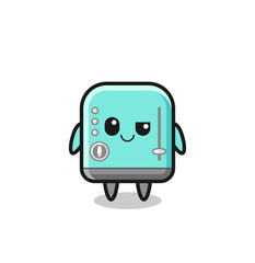 toaster cartoon with an arrogant expression