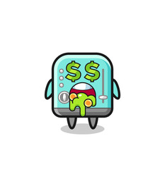 toaster character with an expression of crazy about money