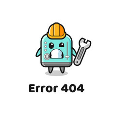 error 404 with the cute toaster mascot