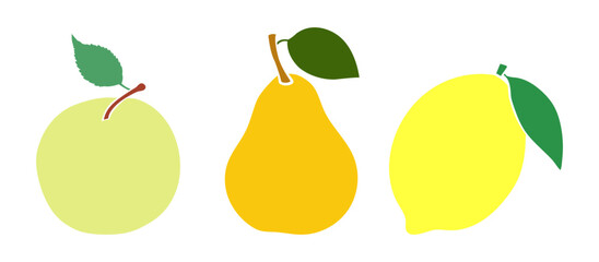 lemon, apple, pear color