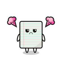 annoyed expression of the cute paper cartoon character
