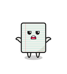 paper mascot character saying I do not know