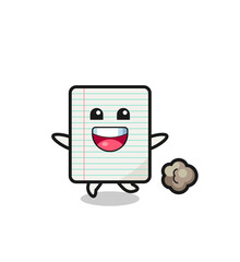 the happy paper cartoon with running pose