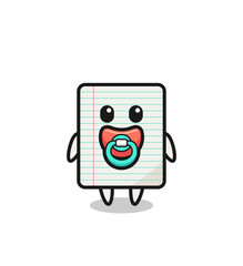 baby paper cartoon character with pacifier