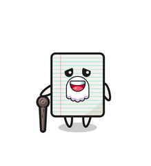 cute paper grandpa is holding a stick