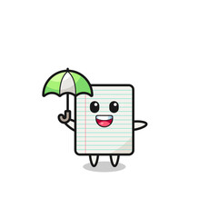 cute paper illustration holding an umbrella