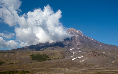 view from Koryaksky volcano top on Kamchatka Peninsula