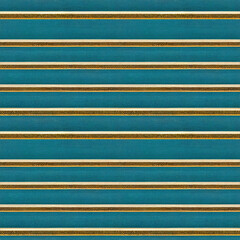 Seamless stripe Pattern teal and gold - Digital Generate Image