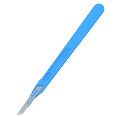 3D rendering illustration of a disposable scalpel