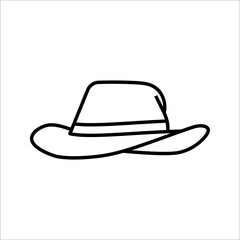 cowboy hat icon, retro western fashion cowboy hat, vector illustration on white background.