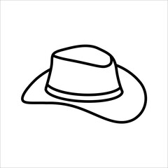 cowboy hat icon, retro western fashion cowboy hat, vector illustration on white background.