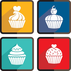 love icons set in flat style