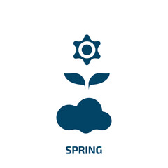 spring icon from weather collection. Filled spring, nature, tree glyph icons isolated on white background. Black vector spring sign, symbol for web design and mobile apps