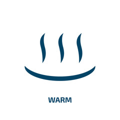 warm icon from weather collection. Filled warm, heat, hot glyph icons isolated on white background. Black vector warm sign, symbol for web design and mobile apps